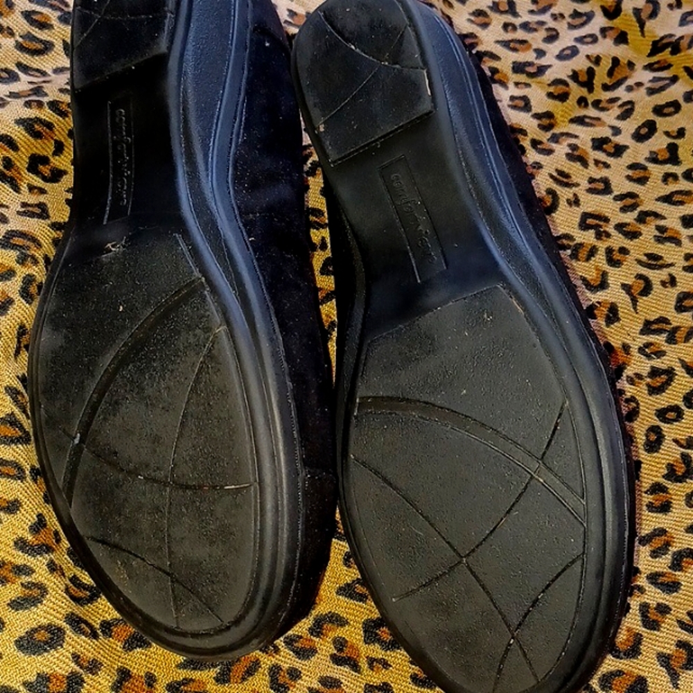 Comfortview Black Mini Wedge Heel Shoes Sz. 10wide EUC - Picture 3 of 4